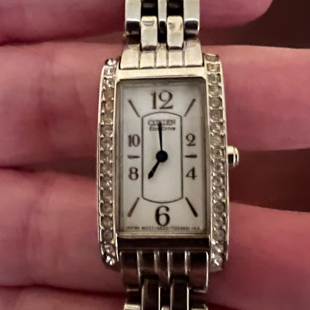 Womens silver Citizen Eco-drive watch